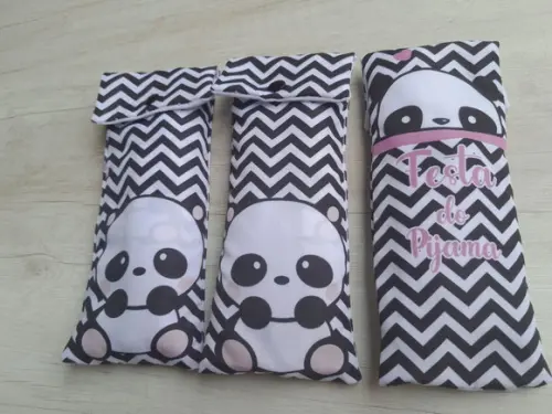 Kit Festa do Pijama Panda Chevron