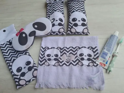 Kit Festa do Pijama Panda Chevron