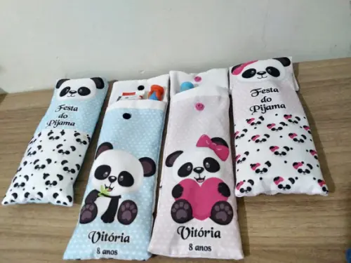 Kit Festa do Pijama Urso Panda Azul