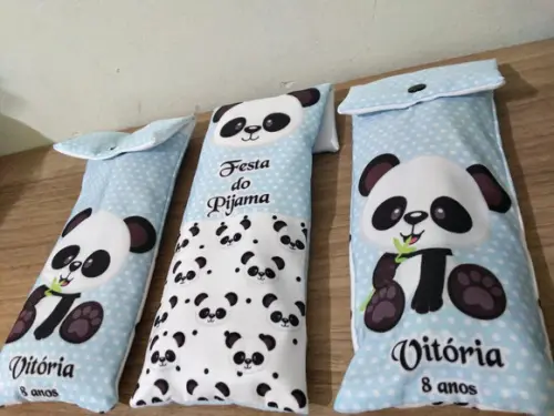 Kit Festa do Pijama Urso Panda Azul