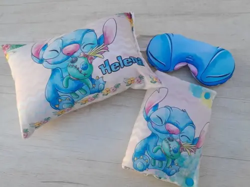 Kit Higiene Luxo Festa do Pijama com Almofada Stitch