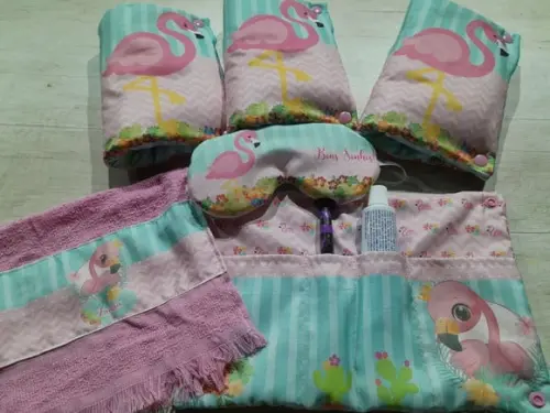 Kit Higiene Luxo Festa do Pijama Flamingo