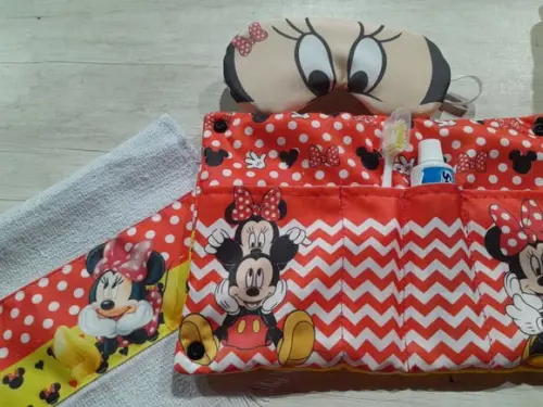 Kit Higiene Luxo Festa do Pijama Minnie Vermelha