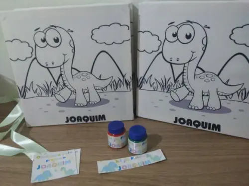 Kit Tela de Pintura Dinossauro Candy