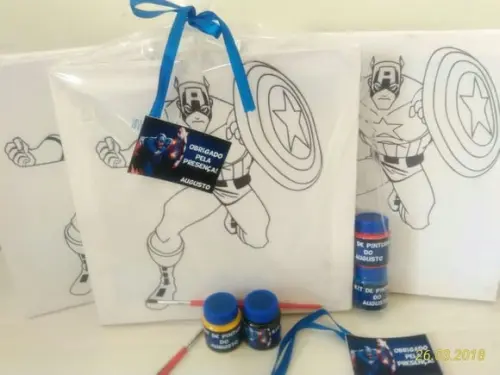 Kit Tela de Pintura Guache Capitão América