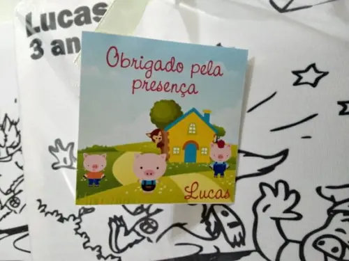 Kit Tela de Pintura Guache Os 3 porquinhos