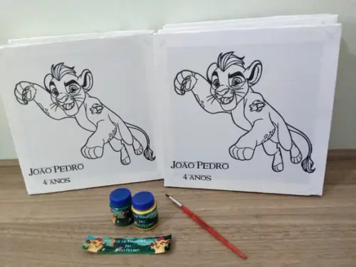 Kit Tela de Pintura Kion e a Guarda do Leão com Lapela