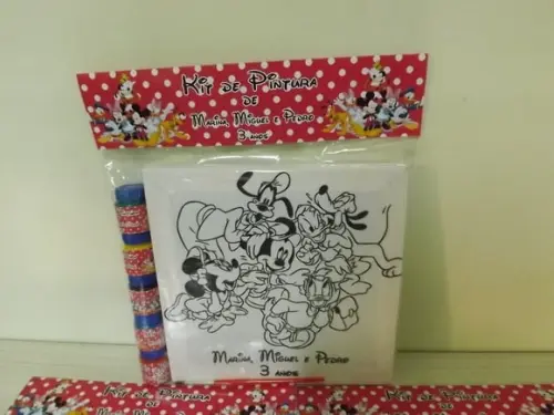 Kit Tela de Pintura Mickey com Lapela