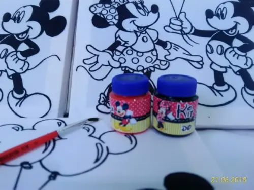 Kit Tela de Pintura Mickey e Minnie