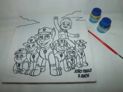 Kit Tela de Pintura Patrulha Canina