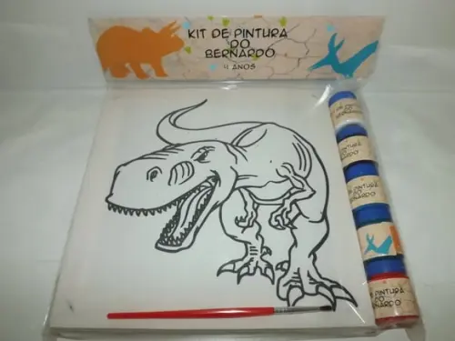 Kit Tela de Pintura Tiranossauro Rex com Lapela