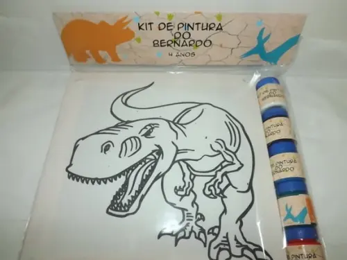 Kit Tela de Pintura Tiranossauro Rex com Lapela