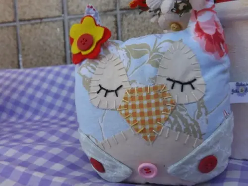 Peso de Porta Coruja Mãe e Filho I