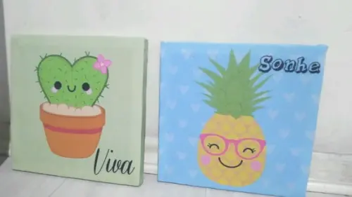Trio de quadros Tropical