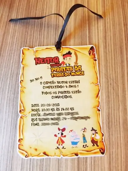 Convite Jack e os Piratas