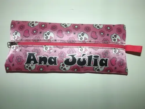 Estojo Personalizado Caveira Mexicana Rosa