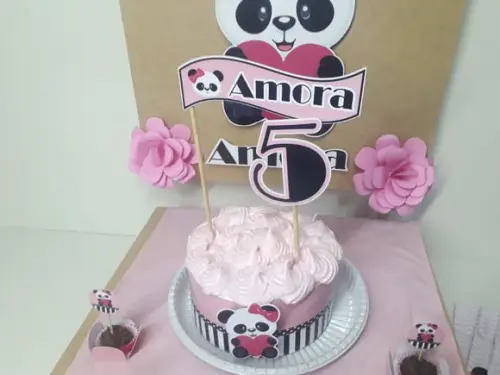 Festa na Caixa Personalizada Ursinha Panda