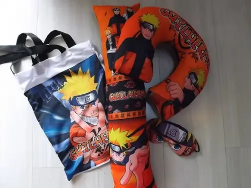 Kit Almofada para cinto de segurança e Kit Viagem Naruto
