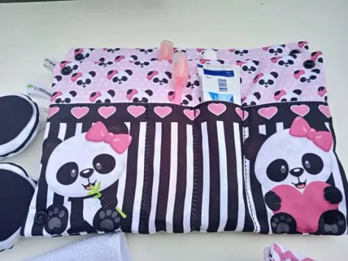 Kit Festa do Pijama Luxo Panda Listrado