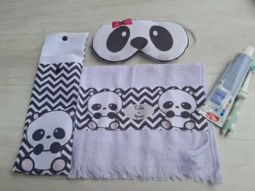 Kit Festa do Pijama Panda Chevron
