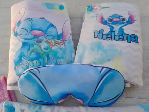 Kit Higiene Luxo Festa do Pijama com Almofada Stitch