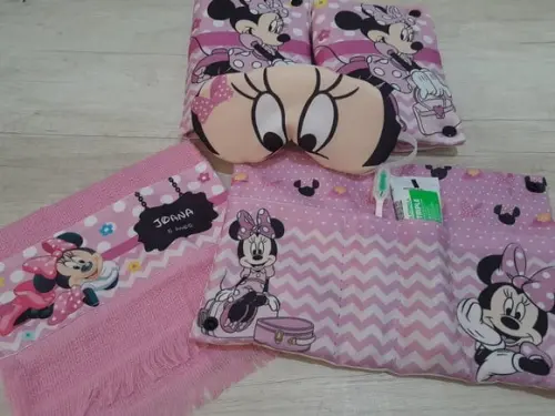 Kit Higiene Luxo Festa do Pijama Minnie Rosa