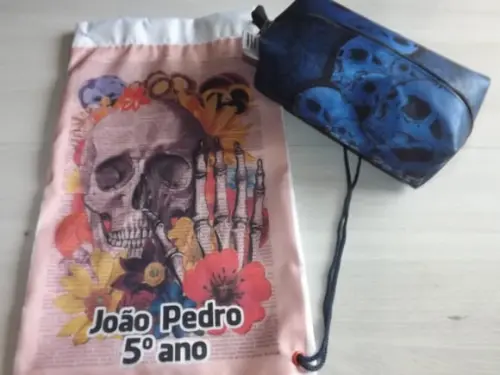 Kit Mochila e Estojo Caveira Mexicana