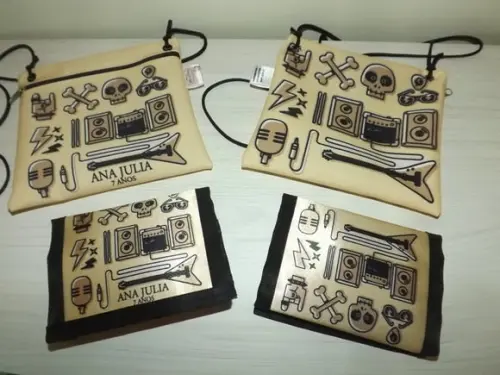 Kit Rock - Bolsinha e Carteira Personalizada