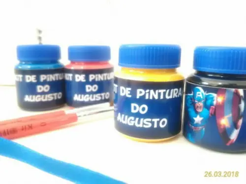 Kit Tela de Pintura Guache Capitão América