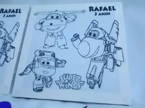 Kit Tela de Pintura Guache Super Wings