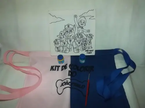 Kit Tela de Pintura Patrulha Canina Com Avental
