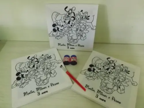 Kit Tela de Pintura Turma do Mickey