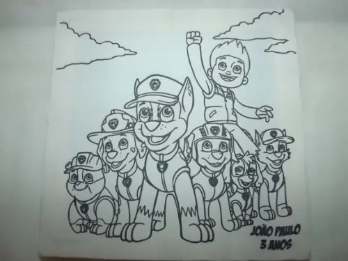 Tela de Pintura Personalizada Patrulha Canina