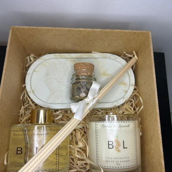 Kit Presente Personalizado com Vela de 200g e Difusor de 240