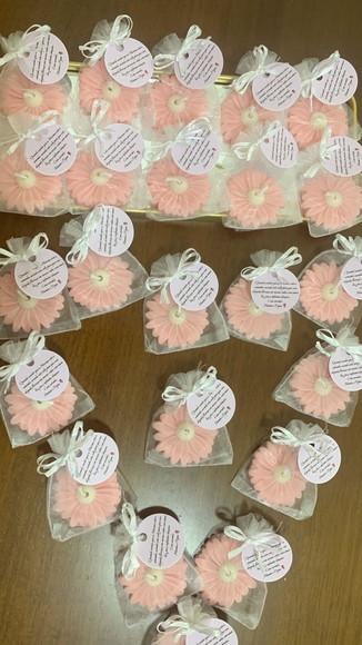 Vela Aromática Margarida Personalizada para Eventos com Tag