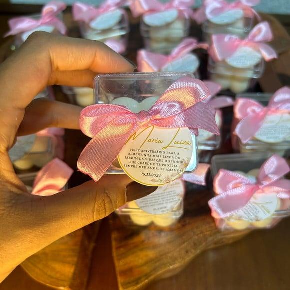 Vela Mini Bubble na Caixa de Acrílico Personalizada