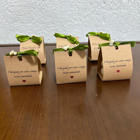 Vela Mini Bubble Natal na Embalagem Kraft