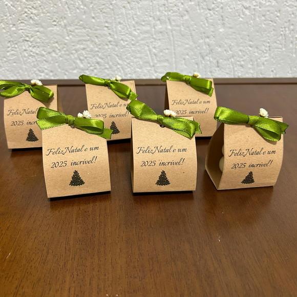 Vela Mini Bubble Natal na Embalagem Kraft