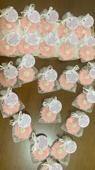 Vela Aromática Margarida Personalizada para Eventos com Tag