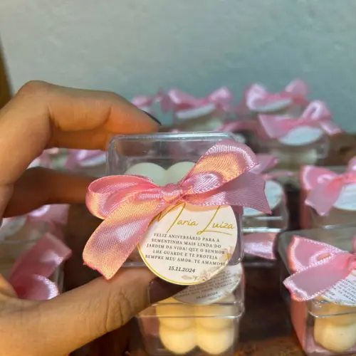 Vela Mini Bubble na Caixa de Acrílico Personalizada