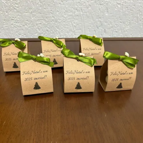 Vela Mini Bubble Natal na Embalagem Kraft