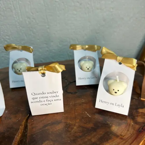 Vela Mini Urso com Embalagem
