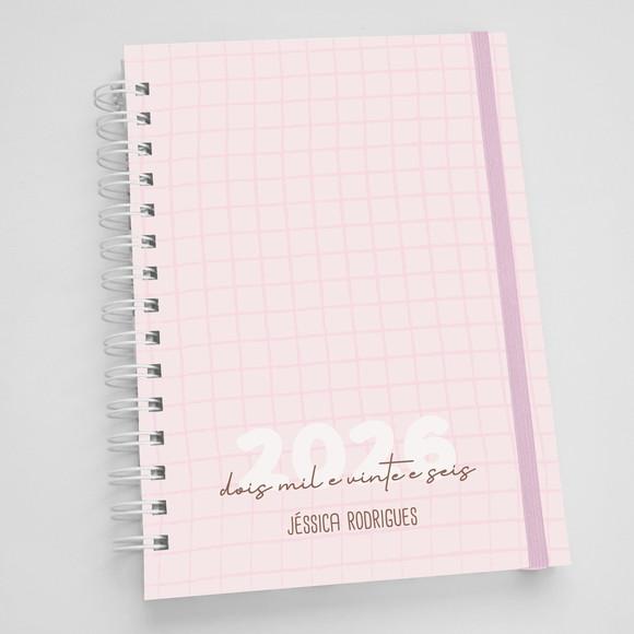 Agenda A5 Personalizada Padrão Rosa