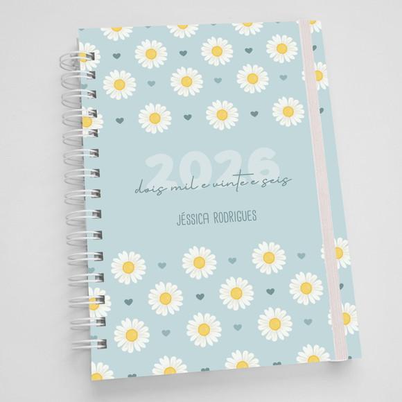 Agenda A5 Personalizada Floral Azul