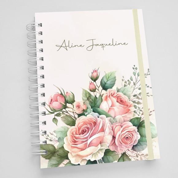 Caderno A5 Personalizado - Floral