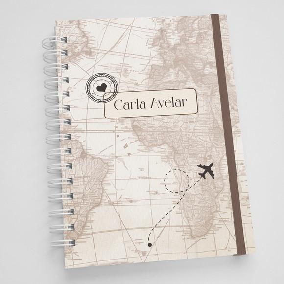 Caderno A5 Personalizado - Mundo
