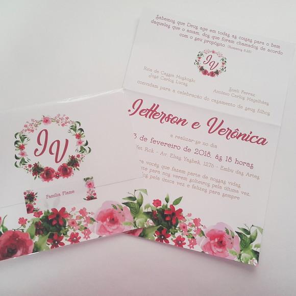 Convite Casamento Impresso - Modelo Laila