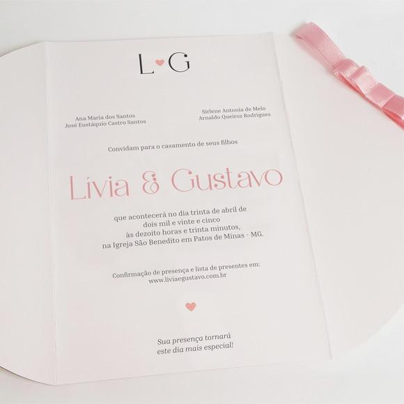 Convite Casamento Impresso - Modelo Lívia