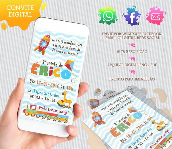 Convite digital Brinquedos