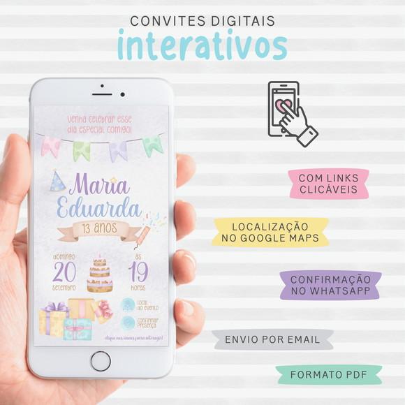 Convite Digital Interativo Colorido